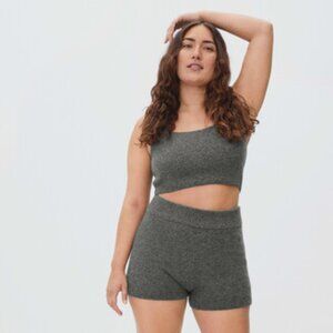 NEW Everlane Cozy Stretch Wool Short Dark Grey High Waist NWT sz XS